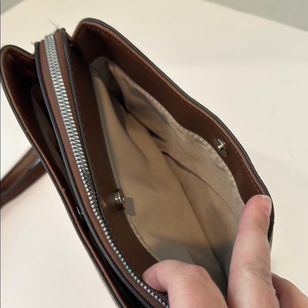 Nine West Floral Crossbody Bag - Brown and Pink - Picture 9 of 10